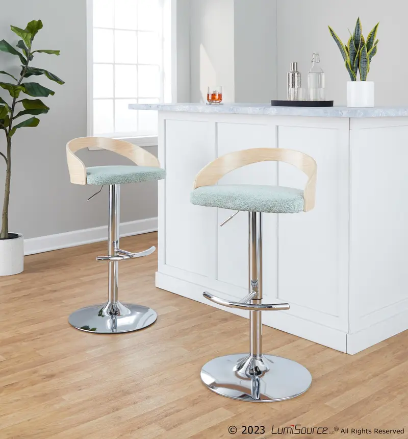 Grotto Adjustable Barstool - Set of 2 By LumiSource - BS-GROTTOFB-RT2 CHRNALGN2