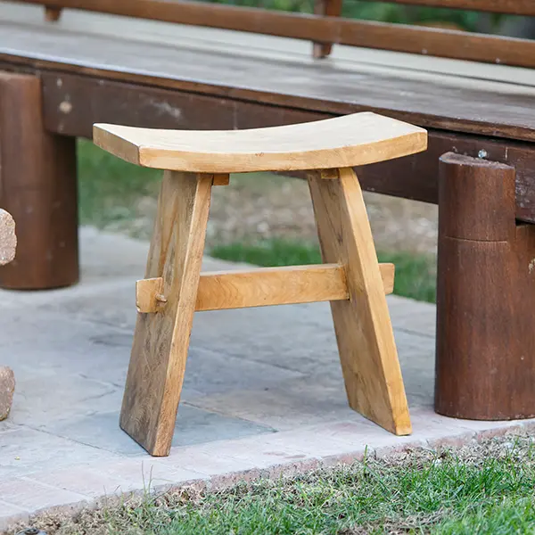 Habini Japanese Teak Stool By Garden Age Supply