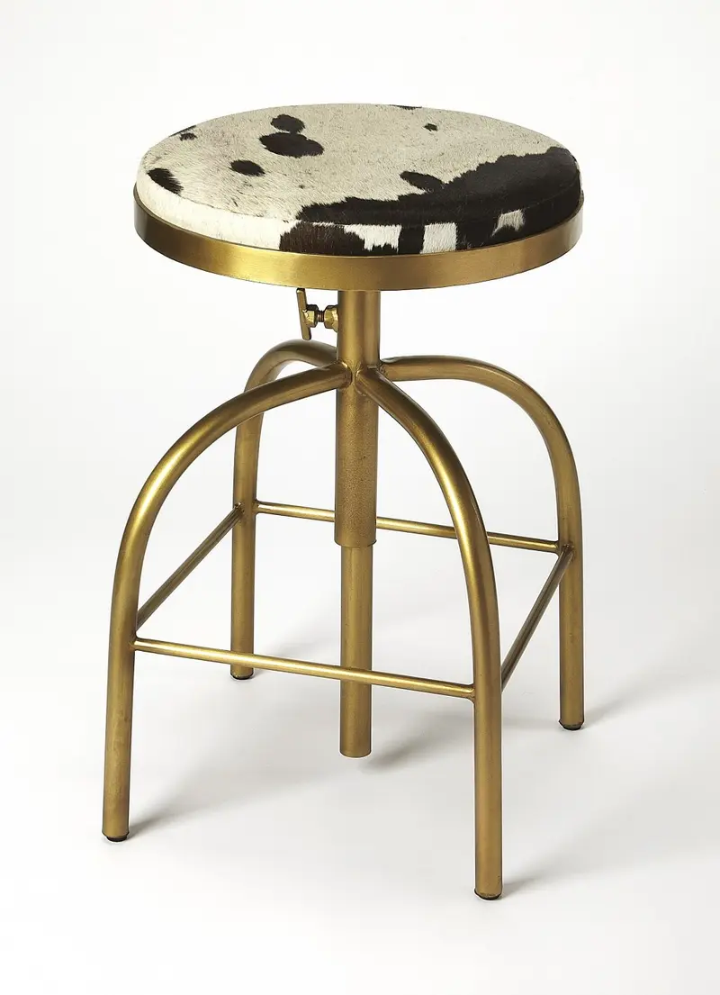 Hair On Hide Leather Bar Stool By Homeroots