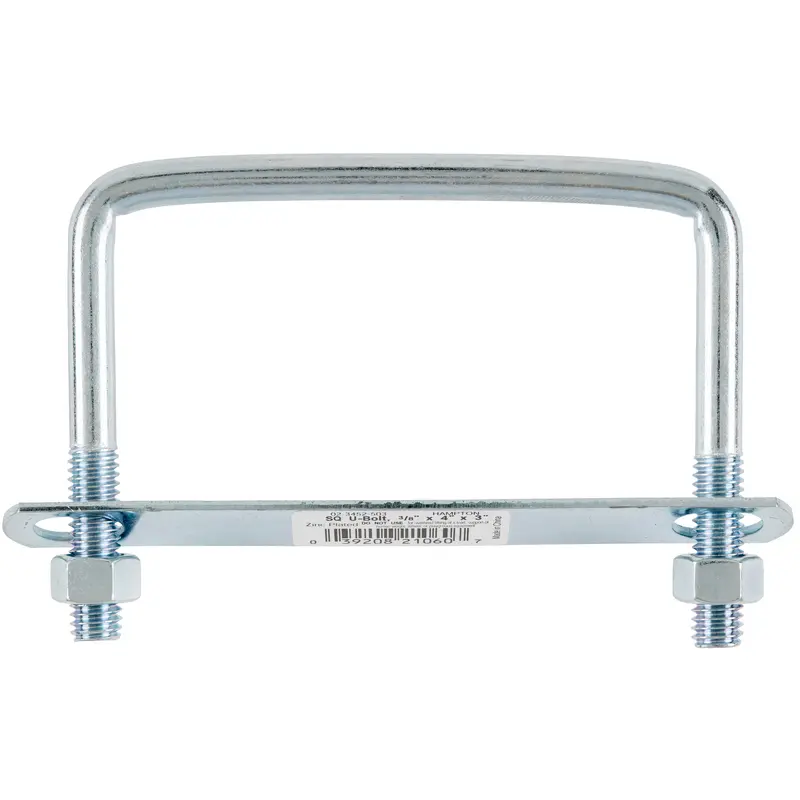 Hampton 3/8 in. x 4 in. W x 3 in. L Coarse Zinc-Plated Steel Square Bend U Bolt (Pack of 10) - Deal of The Week