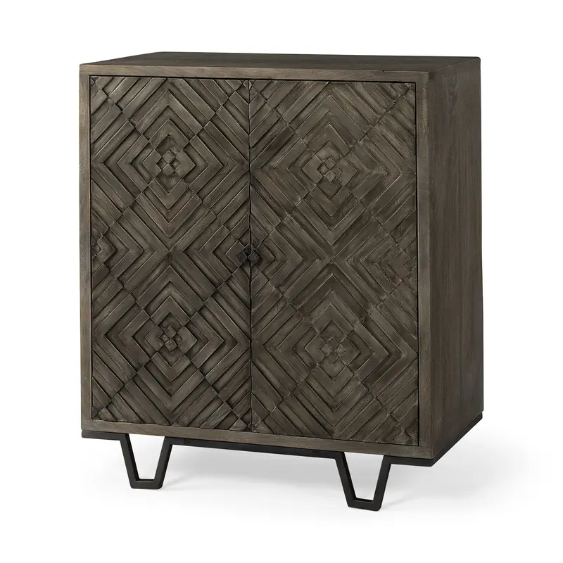 Hand Crafted Diamond In The Rough Cabinet By Homeroots
