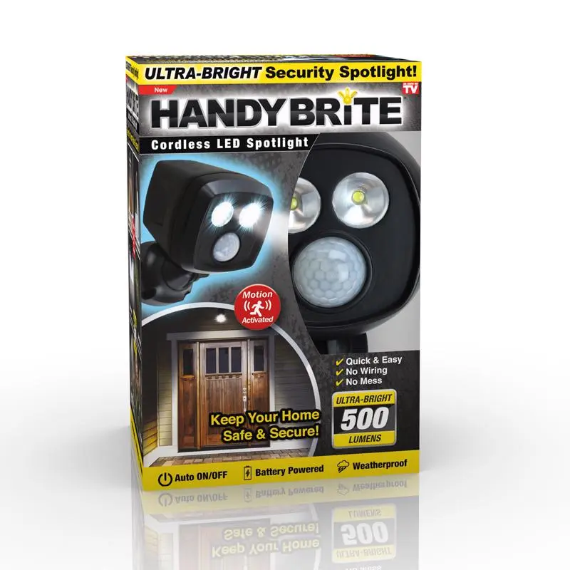 Handy Brite Motion-Sensing Battery Powered LED Black Spotlight - Open Box
