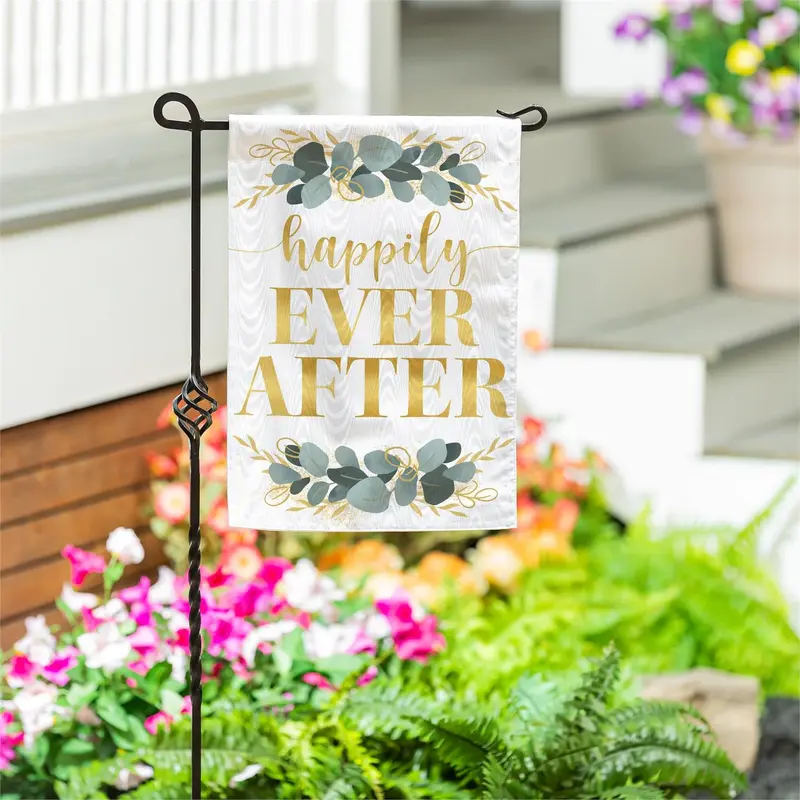 Happily Ever After Moire Garden Flag
