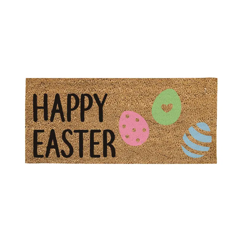 Happy Easter Flocked Sassafras Coir Switch Mat,2rmc1279lm