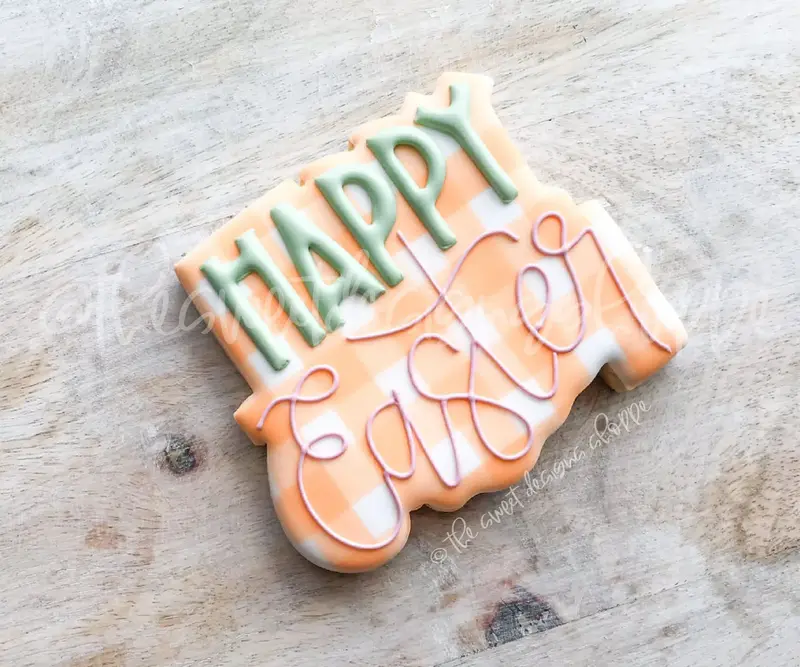 Happy Easter Modern Plaque - Cookie Cutter