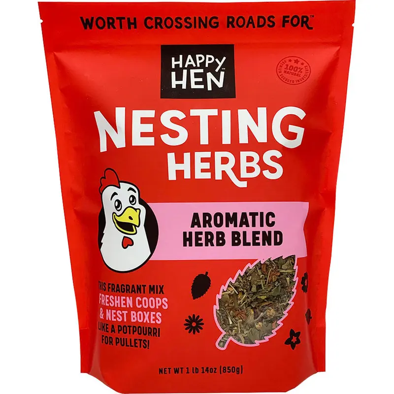 Happy Hen Nesting Herbs for Nest Boxes 1 lb | All-Natural Aromatic Blend with Marigold, Mint & Oregano