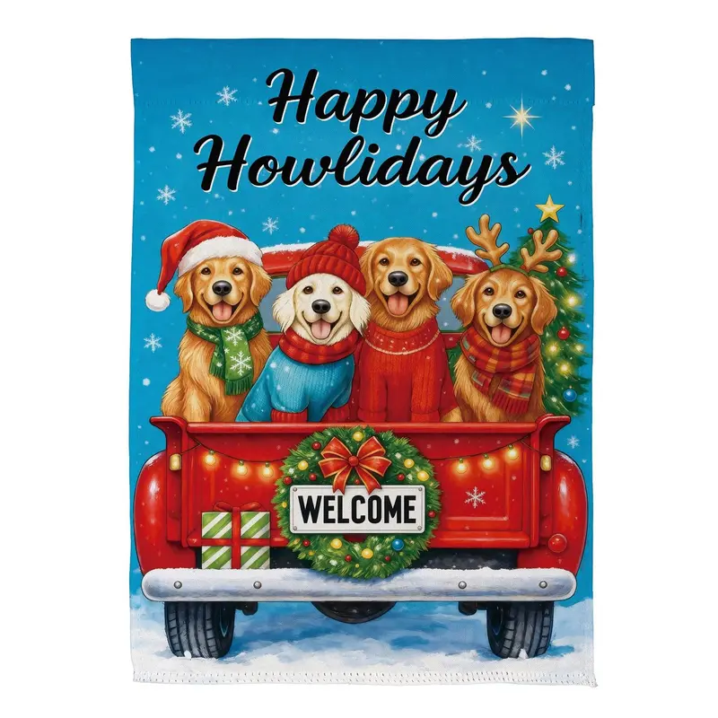 Happy Howlidays Suede Flag House