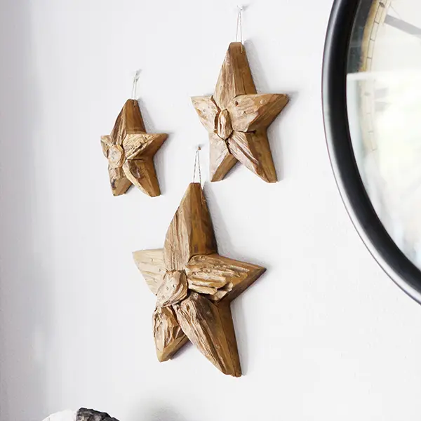 Harini Driftwood Stars Set of 6 - Round By Garden Age Supply
