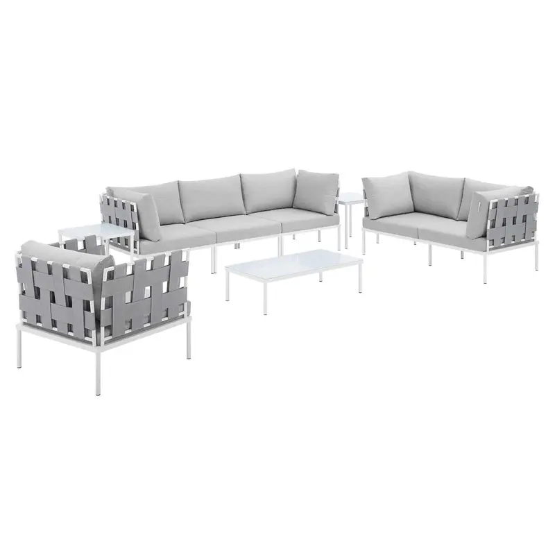 Harmony 8-Piece  Sunbrella® Outdoor Patio Aluminum Seating Set By Modway - EEI-4949