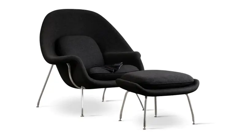 Haven Lounge Chair & Ottoman, Black By Modholic