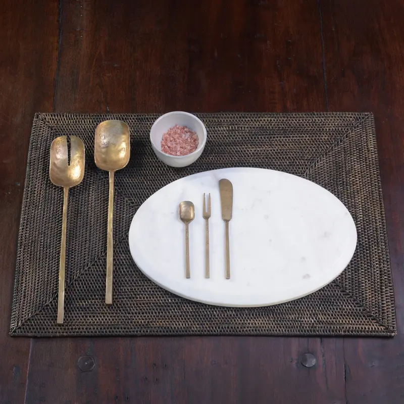 Hayes Salad Servers, Brass - Brass Set Of 2 By HomArt