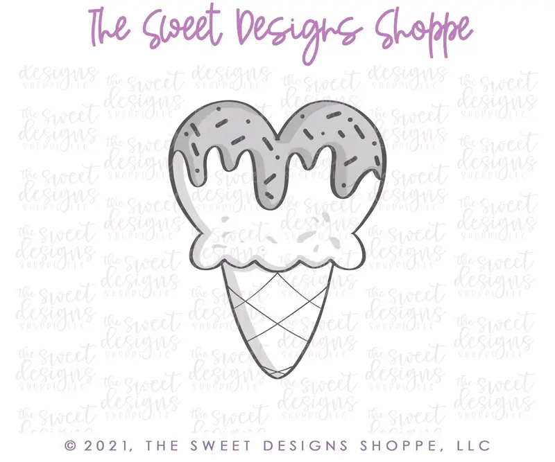 Heart Ice Cream Waffle - Cookie Cutter