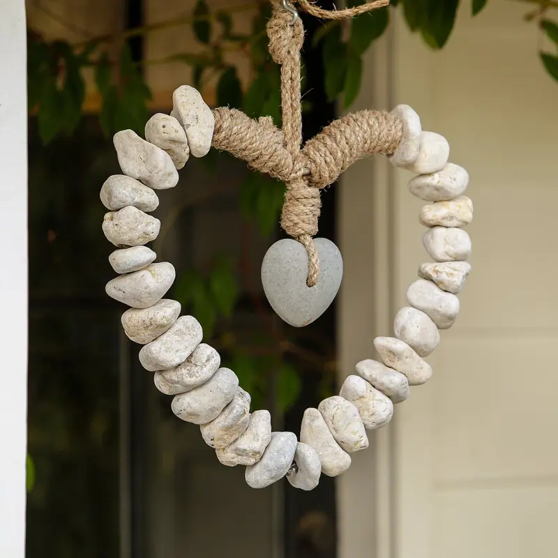 Heart Wreath with Stone Heart Set of 3 By Garden Age Supply