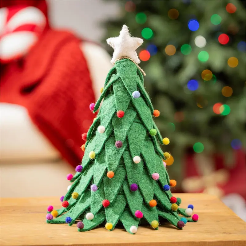 Heartfelt Cheer Table Décor Christmas Tree Fabric, 13"H