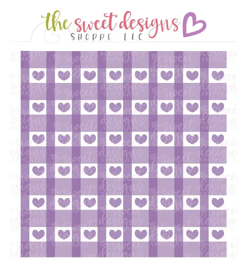 Hearts Plaid (Set of 3) - Stencils