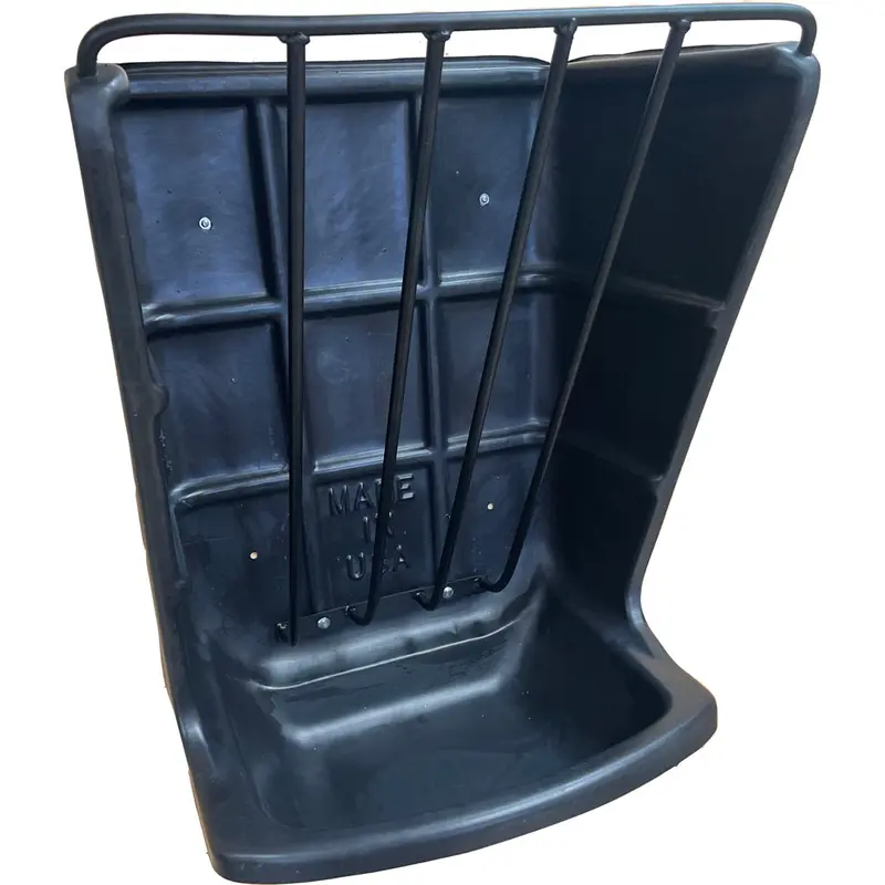 Heavy Duty Poly Hay and Grain Feeder Black – Durable Livestock Feeder for Horses, Cattle, Goats & Farm Use
