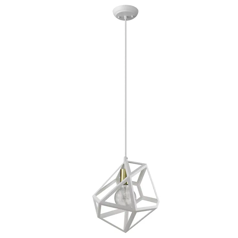 Hedron 1-Light White Pendant By Homeroots