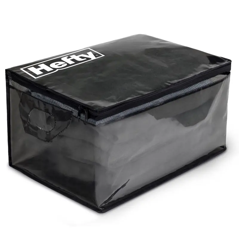 Hefty Large Black/Clear Flexible Tote w/Handle Stackable (Pack of 4)