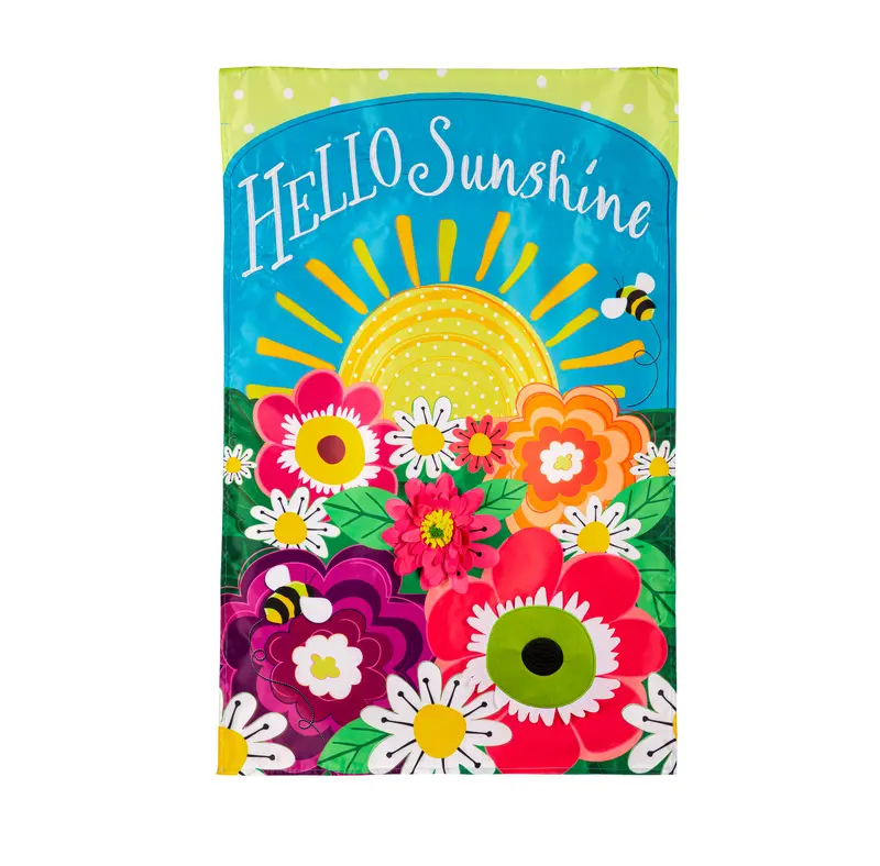 Hello Sunshine Applique House Flag,159795