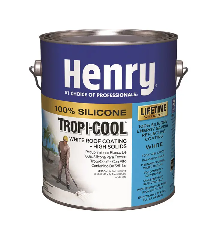 Henry Tropi-Cool White Silicone Water Based Roof Coating 0.9 gal. for Seam and Repair Roof - Open Box