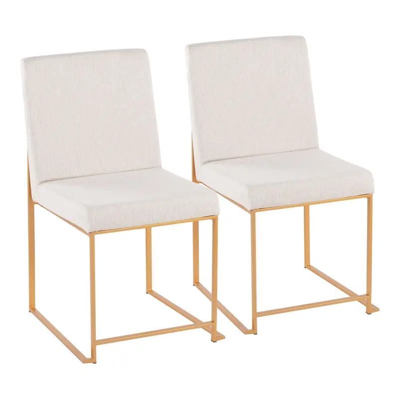 High Back Fuji Dining Chair - Set of 2 Beige By LumiSource - DC-HBFUJI AUBG2
