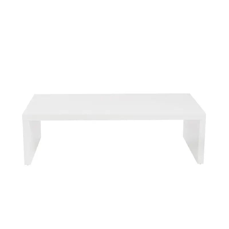 High Gloss White Lacquered MDF Rectangle Coffee Table By Homeroots