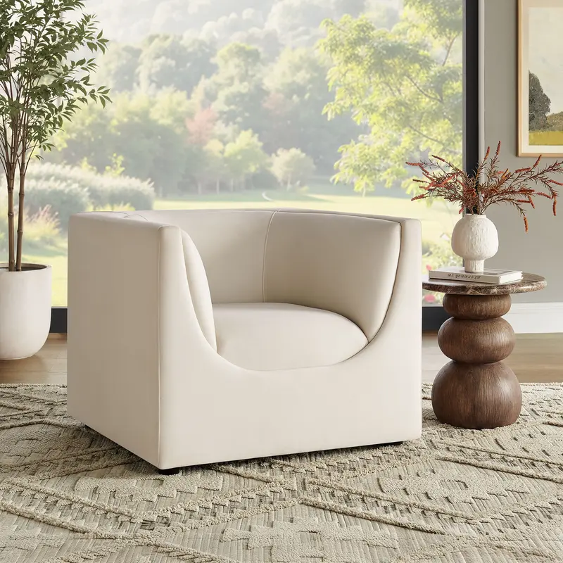 Hilda Curved Back Performance Velvet Armchair by Modway