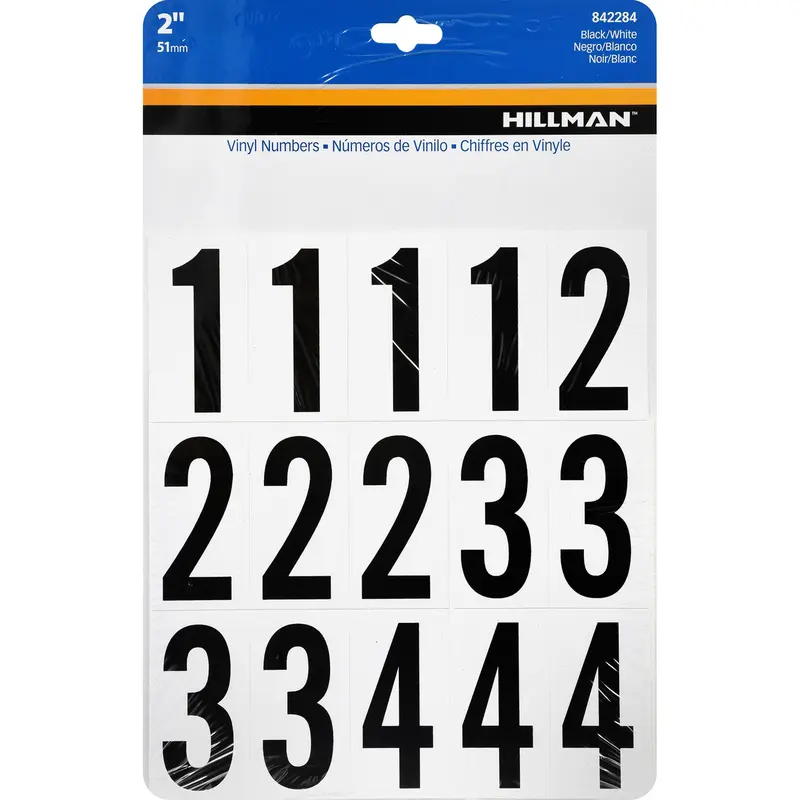 Hillman 2 in. Black Vinyl Self-Adhesive Number Set 0-9 35 pc (Pack of 6) - Deal of The Week