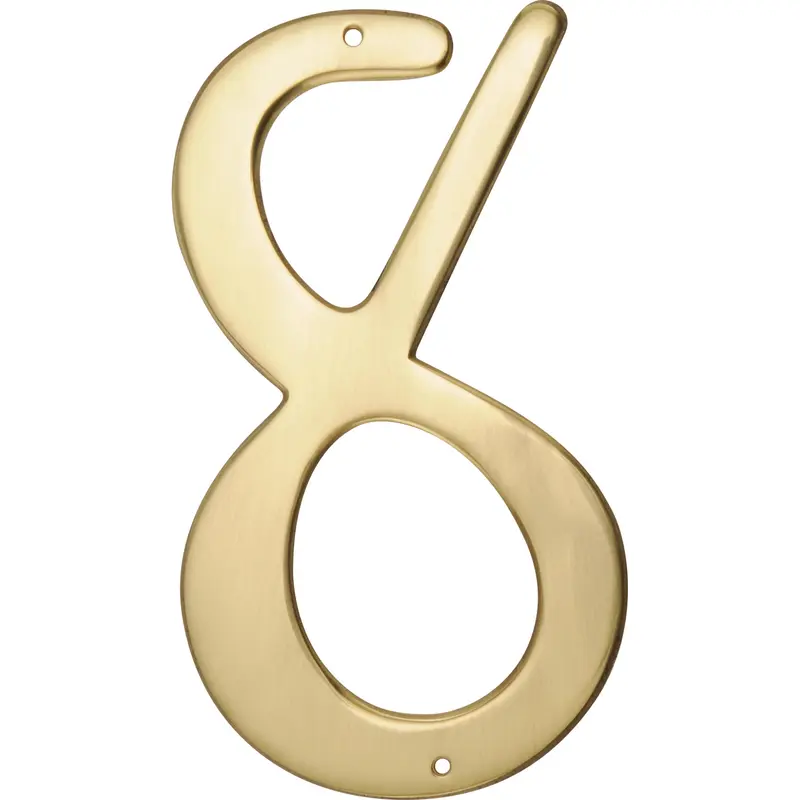 Hillman 4 in. Gold Brass Nail-On Number 8 1 pc (Pack of 3) - Open Box