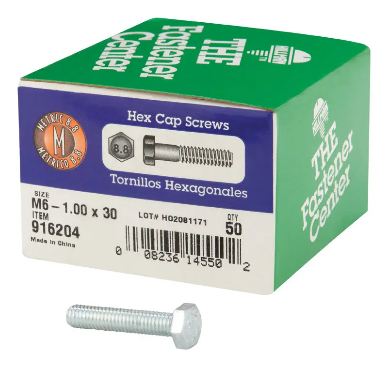 HILLMAN M6-1.00 mm D X 30 mm L Heat Treated Steel Hex Head Cap Screw 1 pk - Open Box
