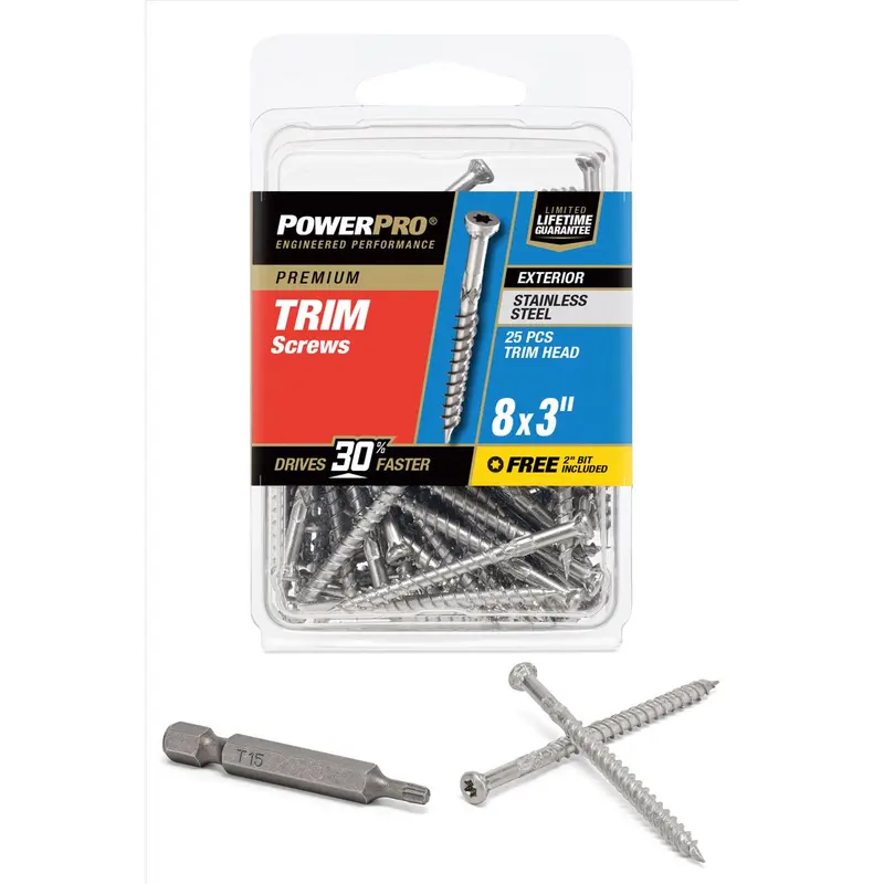 Hillman Power Pro No. 8 x 3 in. L Star Trim Screws 25 pk - Deal of The Week