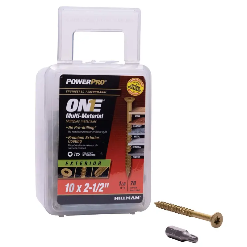 Hillman POWERPRO ONE No. 10 X 2-1/2 in. L Star Flat Head Multi-Material Screw 1 lb 72 pk - Deal of The Week