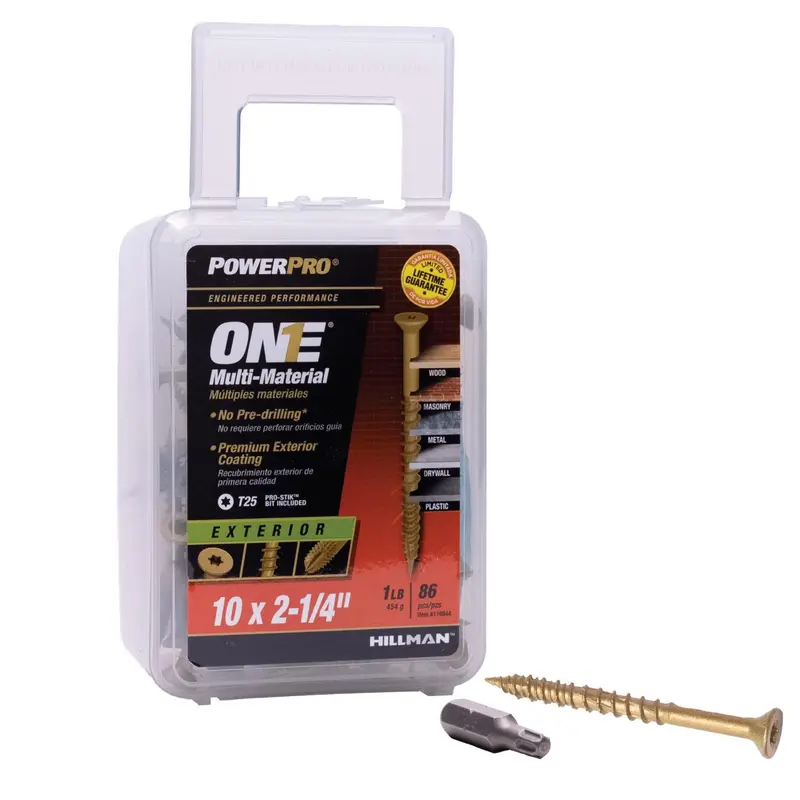 Hillman POWERPRO ONE No. 10 X 2-1/4 in. L Star Flat Head Multi-Material Screw 1 lb 80 pk - Deal of The Week