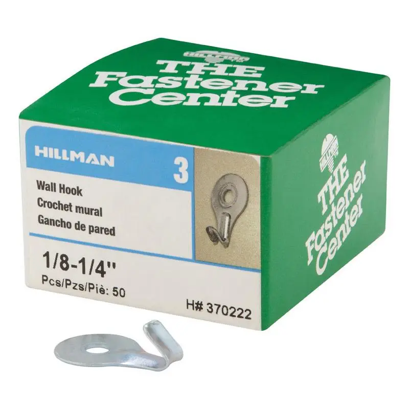 Hillman Steel Zinc Silver Classic Utility Hooks 5 lb 50 pk - Open Box
