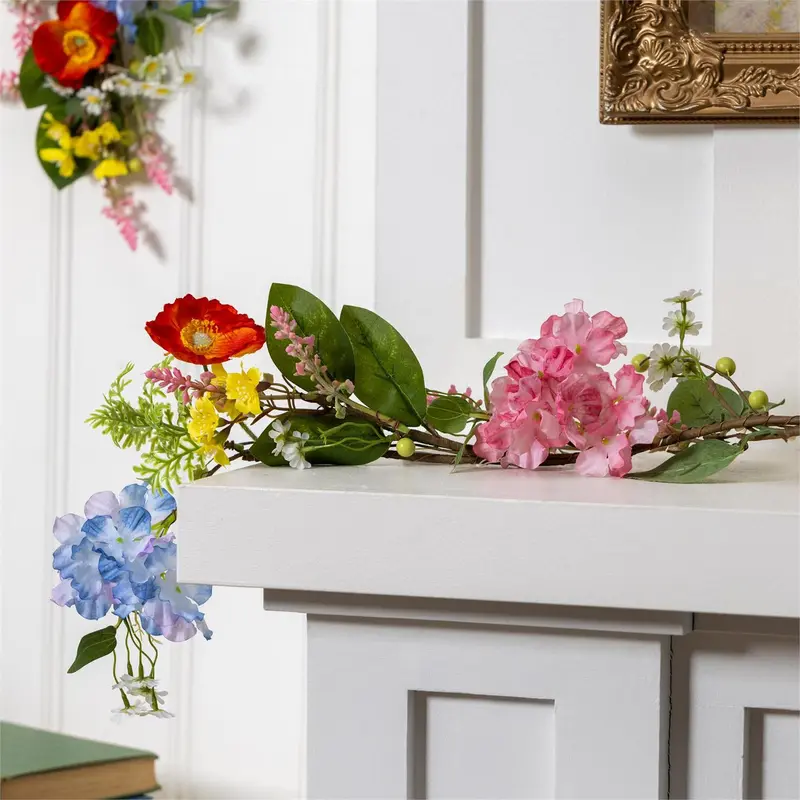 Hillside Pasture Garland Artificial Floral, 72"L