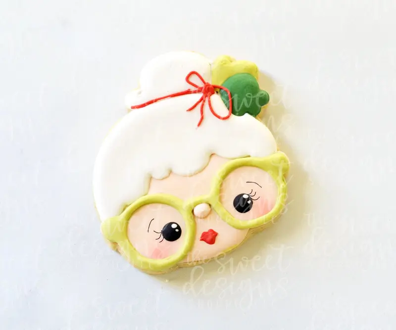 Hipster Mrs. Claus Face - Cookie Cutter