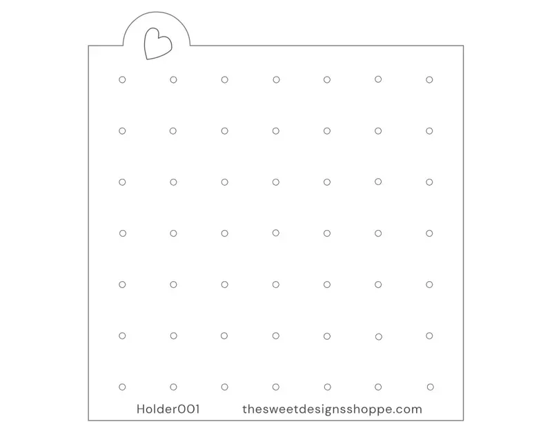 Holder for Royal Icing Flower 19mm Spacing - 2.5mm Holes - Stencil