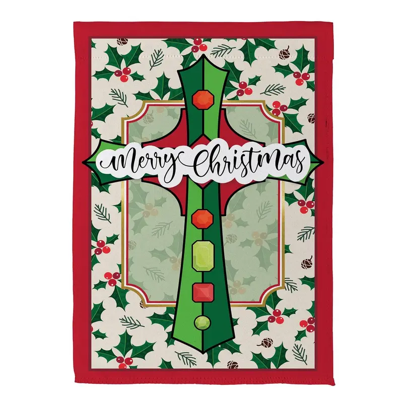 Holiday Cross Suede Flag House