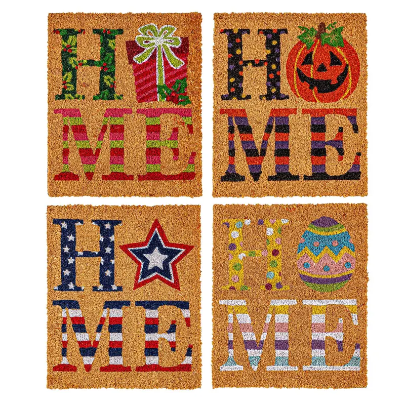 Holiday Home Interchangeable Coir Mat Panel, Set of 4