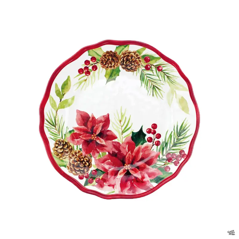 Holiday Poinsettia Plate