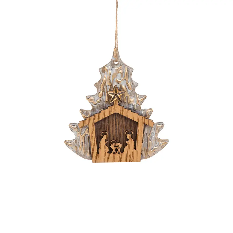#Holy Family in Creche Orn