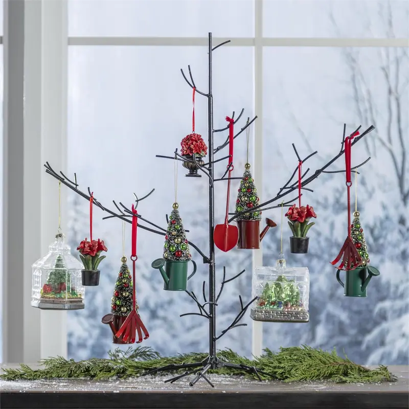 Home Display Iron Black Ornament Tree, 24"