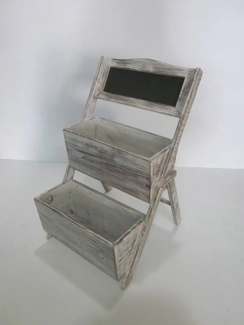 Home Garden Decorative Wood Shelf in Whitewash Gray By Homeroots