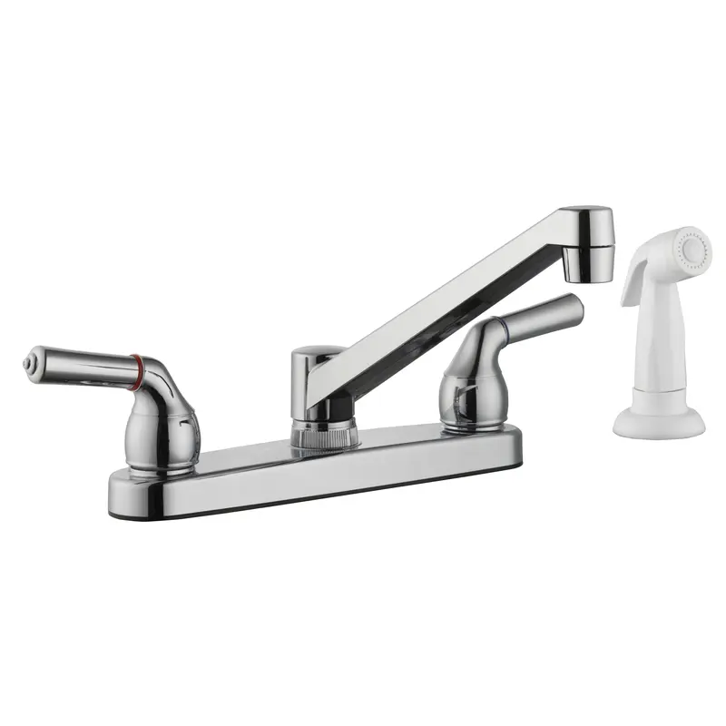 Home Plus Two Handle Chrome Kitchen Faucet Side Sprayer Included - Deal of The Week