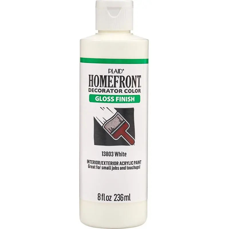 Homefront Gloss White Craft Paint Exterior and Interior 8 oz (Pack of 3)