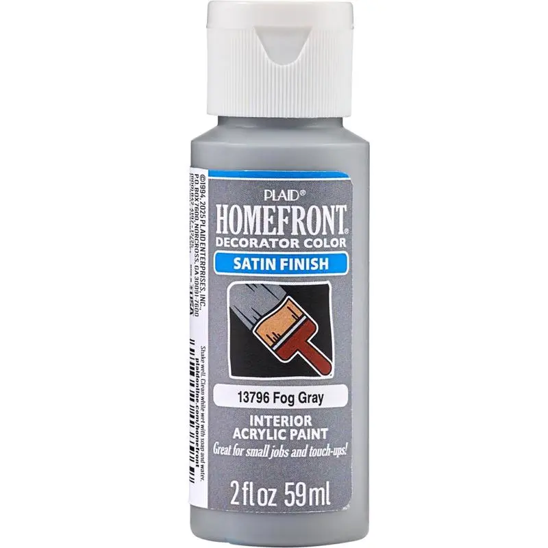 Homefront Satin Fog Gray Craft Paint Exterior and Interior 2 oz (Pack of 3)