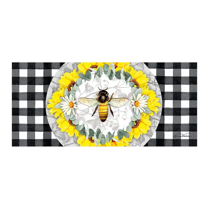 Honey Bee and Flowers Sassafras Switch Mat
