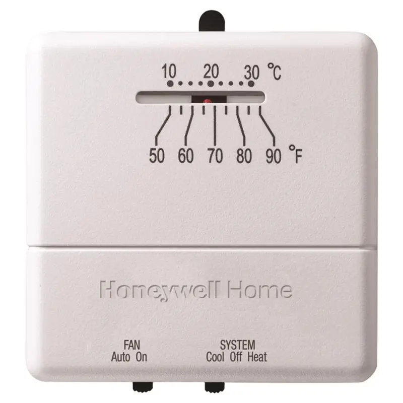 Honeywell White Square Heating & Cooling Lever Thermostat 2.5 L x 7.93 H x 6.37 W in. - Deal of The Week