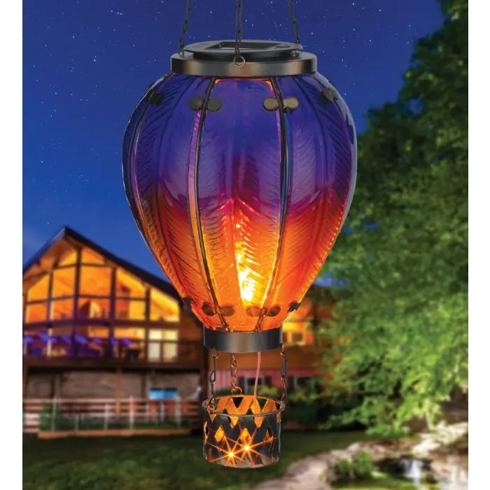 Hot Air Balloon Solar Lantern Large - Purple