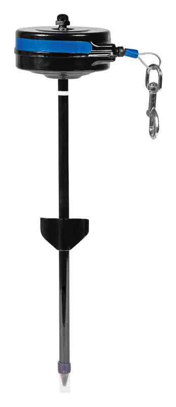 Howard Pet Retractable Blue Metal Weather-Resistant Reflective Tie Out Stake Medium 20 L ft. - Open Box